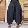 High Quality Cotton Linen Casual Pants Women New Arrival 2024 Autumn Vintage Style Striped Female High Waist Harem Pants M075
