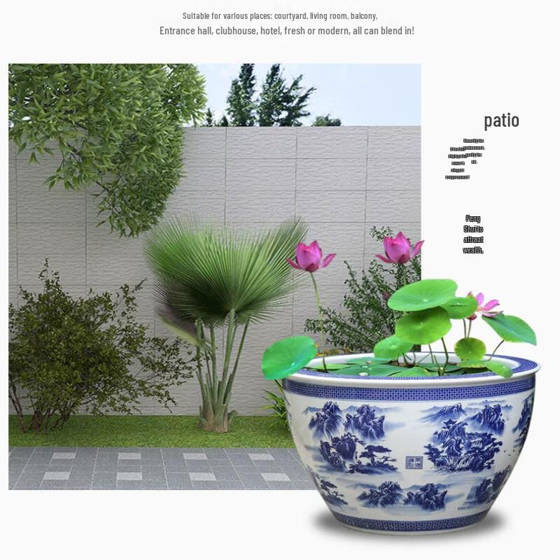 Three Wolves Farm Flat-Rim Garden Planter & Water Pot