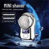 Portable Mini Electric Shaver with Power Display & Washable Beard Trimmer