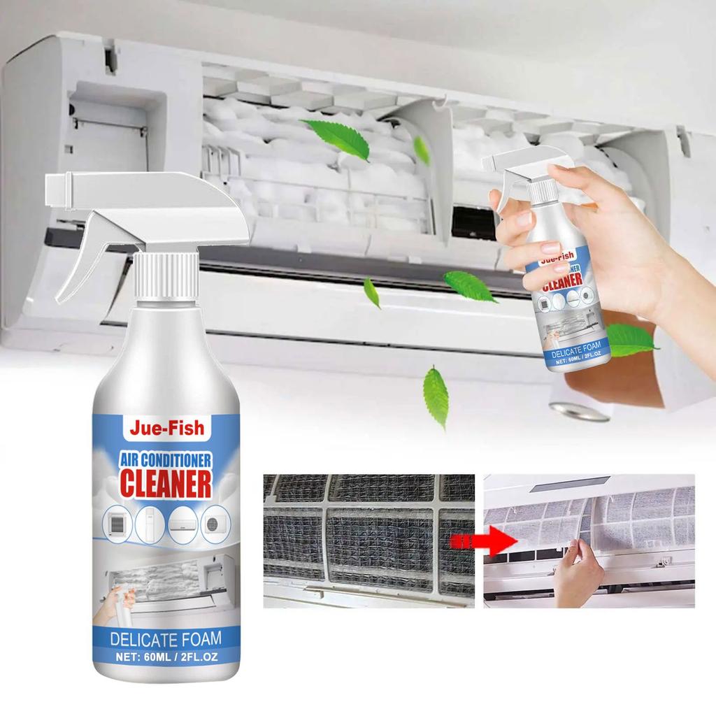 60ml Multipurpose AC Cleaner Foam - Deep Cleaning for Radiators & Fan Blades, Stain Removal & Odor Eliminator for Air Conditione