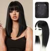 Синтетические короткие прямые волосы с 3 зажимами для наращивания волос, мягкие шиньоны для женщин с челкой