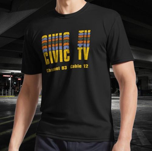 Distressed Civic TV Logo Channel 83 Cable Funny Size Made American T-shirt