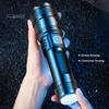 LED Torch High Lumens Super Bright Flashlight Rechargeable Waterproof Compact Size Portable Tactical Flashlight with Tail Light