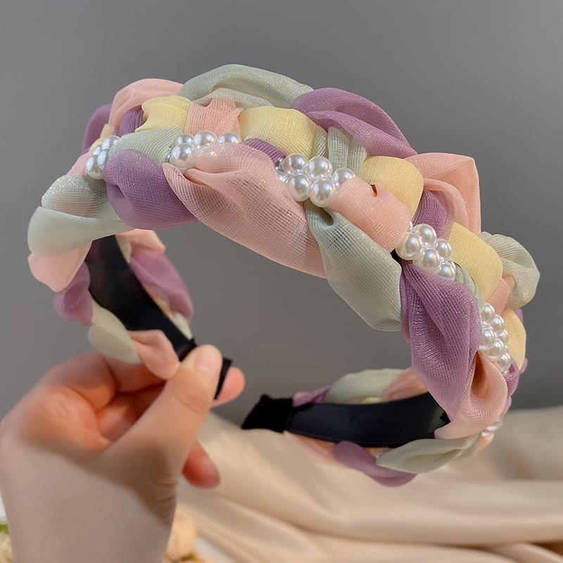 Зубчатая противоскользящая легкая роскошная повязка на голову, витая коса, широкая прессованная повязка на голову, украшение для волос в виде высокой заколки-череп