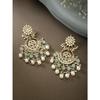 Traditional Handcrafted Kundan & Pearl Chandbali Earrings for Women