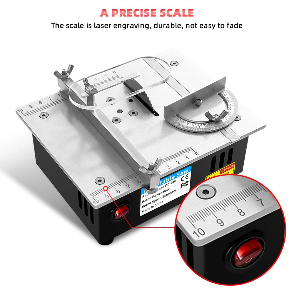 Mini Table Saw Multifunctional Electric Desktop Saws Woodworking DIY Model Crafts Cutting Tool 96W Bench Lathe Cutter Machine