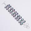 Mystic Topaz Silver Bracelet Natural Mystic Quartz Oval Shape Ethnic Style Handmade Jewelry 6-8" WSJ-4615