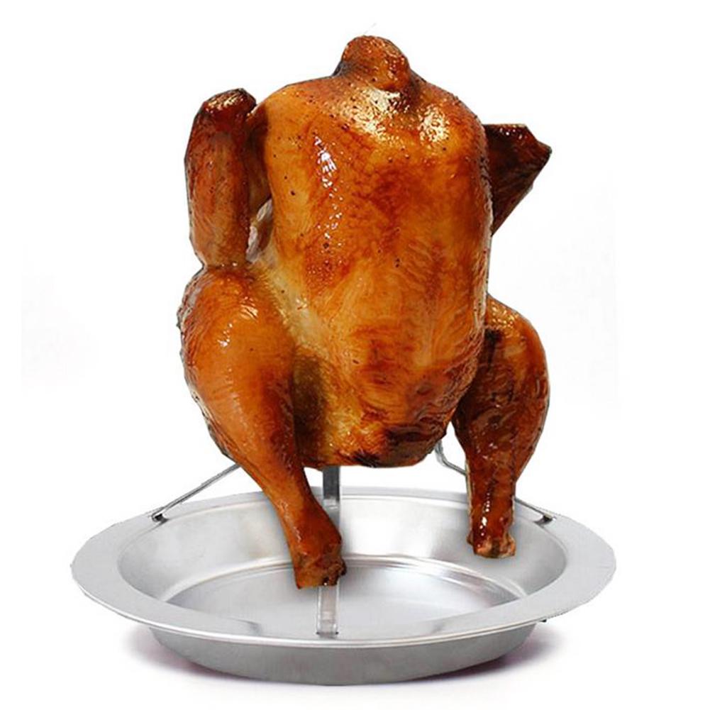 Профессиональный держатель для жаровни для курицы из нержавеющей стали, антипригарная стойка для барбекю, решетка для жареной курицы для ужина в кемпинге