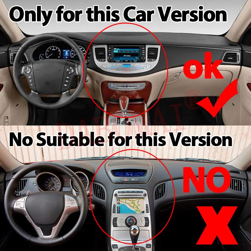 Dashboard Cover Protective Pad for Hyundai Genesis BH 4 Door Sedan 2008-2014 Car Dash Board Sunshade Anti-UV Carpet