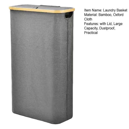 Laundry Basket with Dustproof Lid Foldable Design Large Capacity Waterproof Dirty Clothes