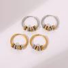 Stainless Steel Beades Hoop Earrings for Women Gold Silver Color Splicing Creative Hip Hop Punk Non-Fading Party Jewelry Gifts