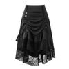 Womens Gothic Skirts For Halloween High Waist Vintage Court High Low Skirts Halloween Pirate Cospaly Costume