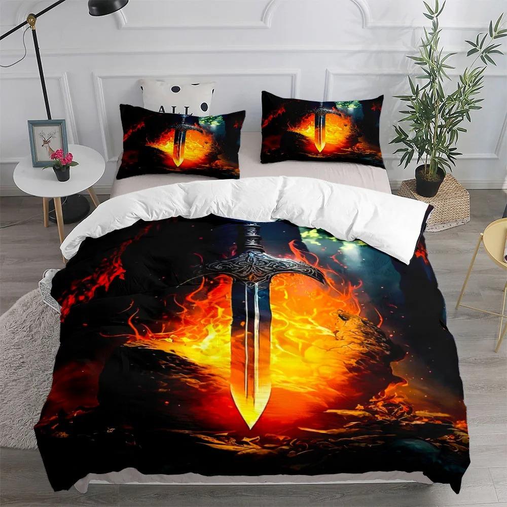 Sword Art Duvet Cover Set UK Single Double King US Twin Full Queen Size Anime Bed Belt Set