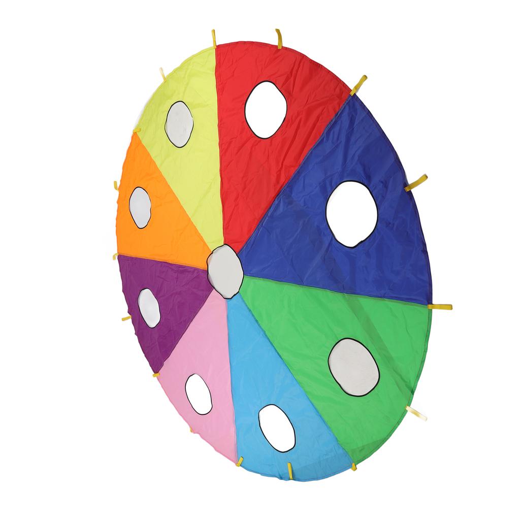 Kids Umbrella Parachute Play Set 9 Holes Round Shape Inflatable Stick Mole Pounding Game for
