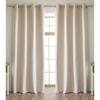 Lot de 2 rideaux 100% occultant + 8 œillets 140 x 240 cm Polyester chambray "Eres" Le fil d'Ariane - 2x140x240 - Sable