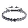 2025 Heart-shaped Hematite Adjustable Magnetic Bracelet - Unisex Jewelry