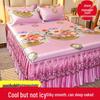 Комплект кружевной юбки для кровати из ледяного шелка и прохладного коврика - Дышащий дизайн из ротанга