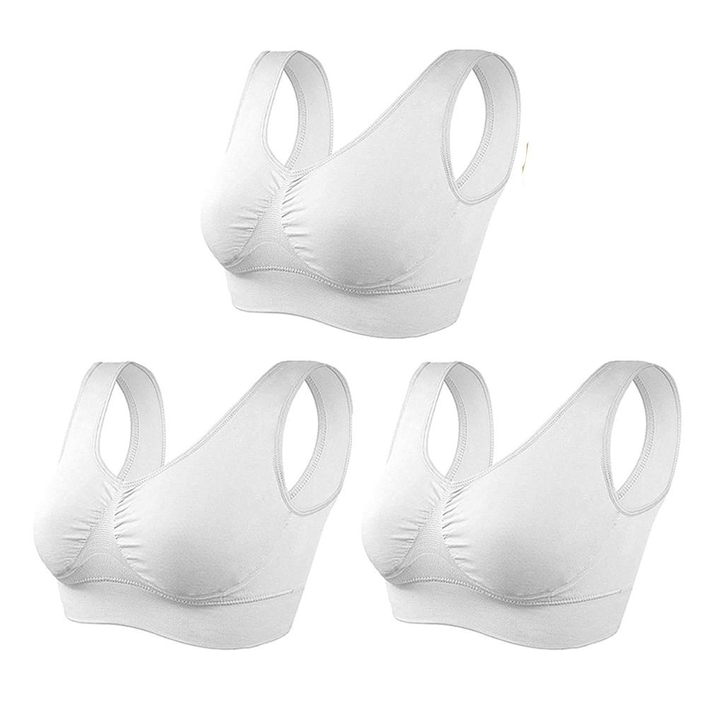 3 шт./компл., бесшовный спортивный бюстгальтер больших размеров, бюстгальтер для йоги без косточек со съемными подушечками для женщин
