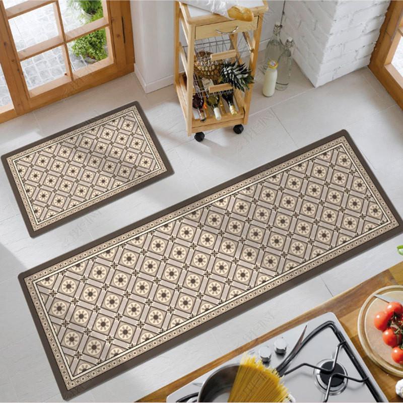 Pvc Antioil Waterproof Kitchen Floor Mat With Nonslip Texture For House And Entryway