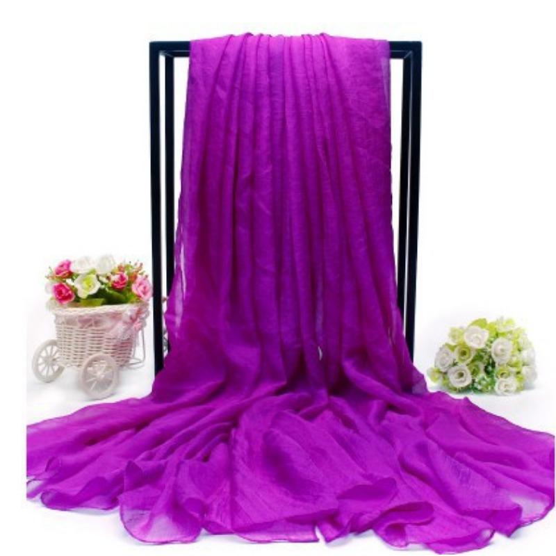 Очень большой искусственный шелковый шарф, однотонный шелковый шарф, пляжное полотенце на берегу моря, длинный весенне-осенний женский газовый шарф, шифоновый шарф для женщин