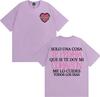 Rapper SAIKO Corazón Album Letters Print Tee Shirt Unisex Women Fashion Hip Hop Gothic Tshirt Cotton 100 Casual Oversized T Shirt