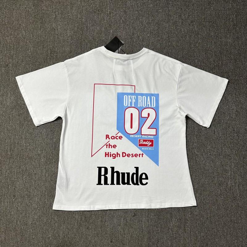 Vintage High Street RHUDE Print Loose Fit Short Sleeve T-Shirt Young Men
