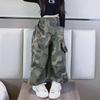 Girls' Camouflage Loose Pants - Korean Style Spring/Autumn 2024 Collection for Older Kids