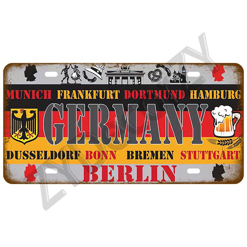 Флаг страны Жестяная табличка с флагом Франция Испания Германия Жестяная табличка для стены Домашний ресторан Ремесло Бар Декор Металлическая табличка Мексика США