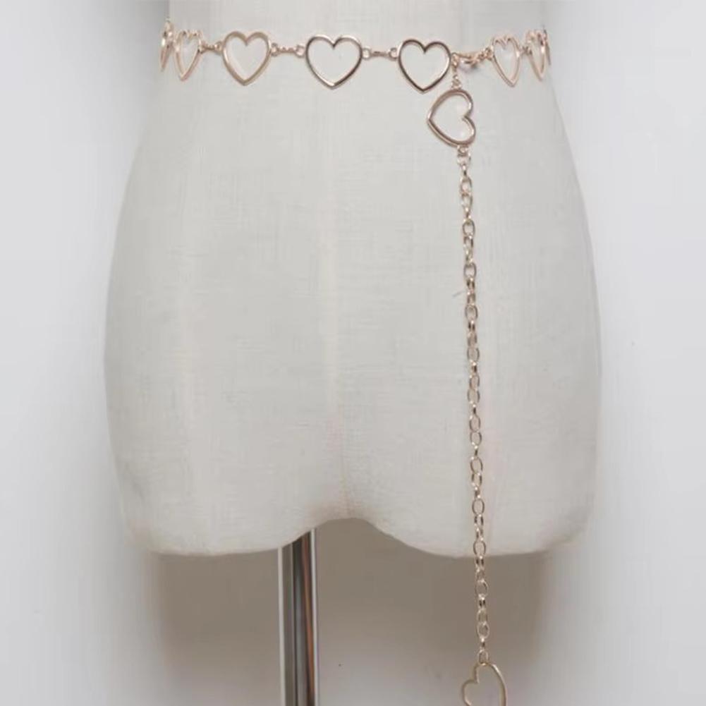 Women's Metal Waist Chain Fashion Heart Versatile Personalized Women's Waist Waistband Chain Be F3C5