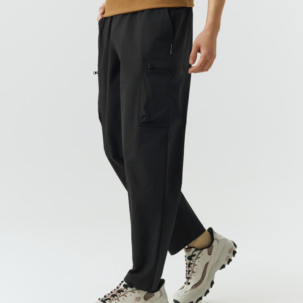 Skechers FW25 Влагоотводящие Прочные Повседневные Брюки Прямого Кроя Мужские Низ одежды Угольно-Черный L226M025-0018
