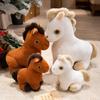 Soft Little White Horse Doll Plush Toy Foal Zodiac Horse Doll Children Accompany Soothing Rag Doll
