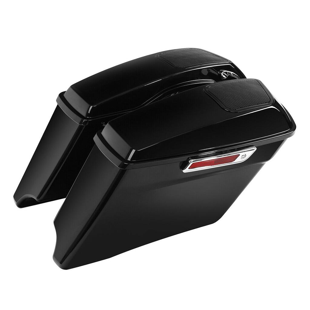 Motorcycle 4" Extended Stretched Saddlebag 6x9" Speaker Lids For Harley Touring Road Glide CVO 2014-2024