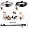2Detachable cat collar with bell, adjustable, luminous design, durable nylon material, perfect for outdoor activities, cute kitten collar for pets