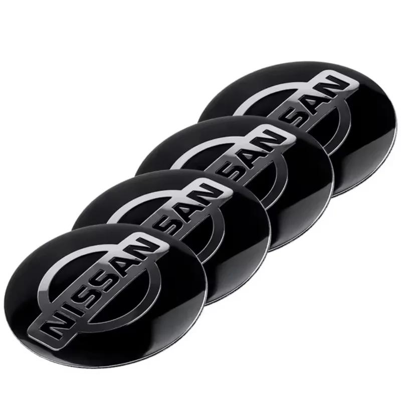 CNENFU1 4Pcs/Set Car Styling Aluminum Metal Wheel Center Hub Caps Badge Sticker For Nissan X-trail RogueQashqai Sport RogueAltima Versa