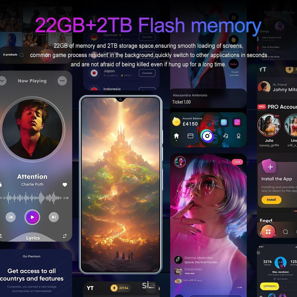 Смартфон GT10 Pro - Две SIM-карты, Двойной режим ожидания, 22 ГБ ОЗУ, 2 ТБ Памяти, Android, Глобальная версия