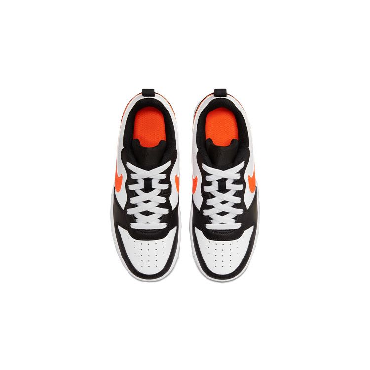 Nike Детские кроссовки Court Borough Low 2 GS Белый Черный Оранжевый Темно-Дымчато-Серый Total-Orange BQ5448-115