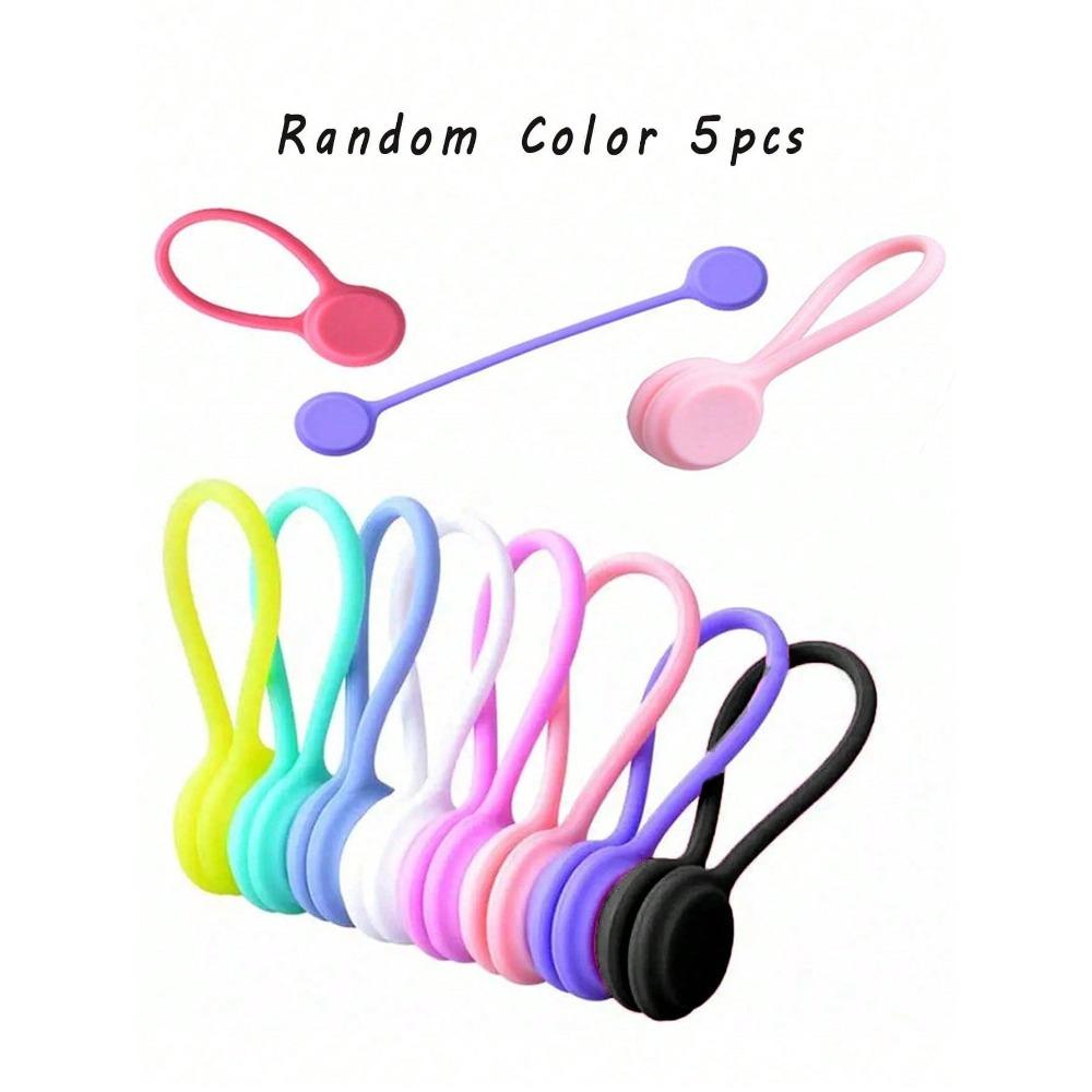 Магнитный органайзер для кабелей, многоразовые силиконовые кабельные стяжки, скручивающиеся стяжки для организации и связывания предметов, магнитная клипса для кабелей на холодильник