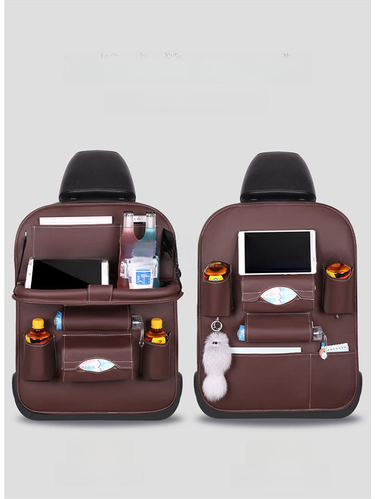 Кожаная сумка для хранения на спинку автомобильного сиденья