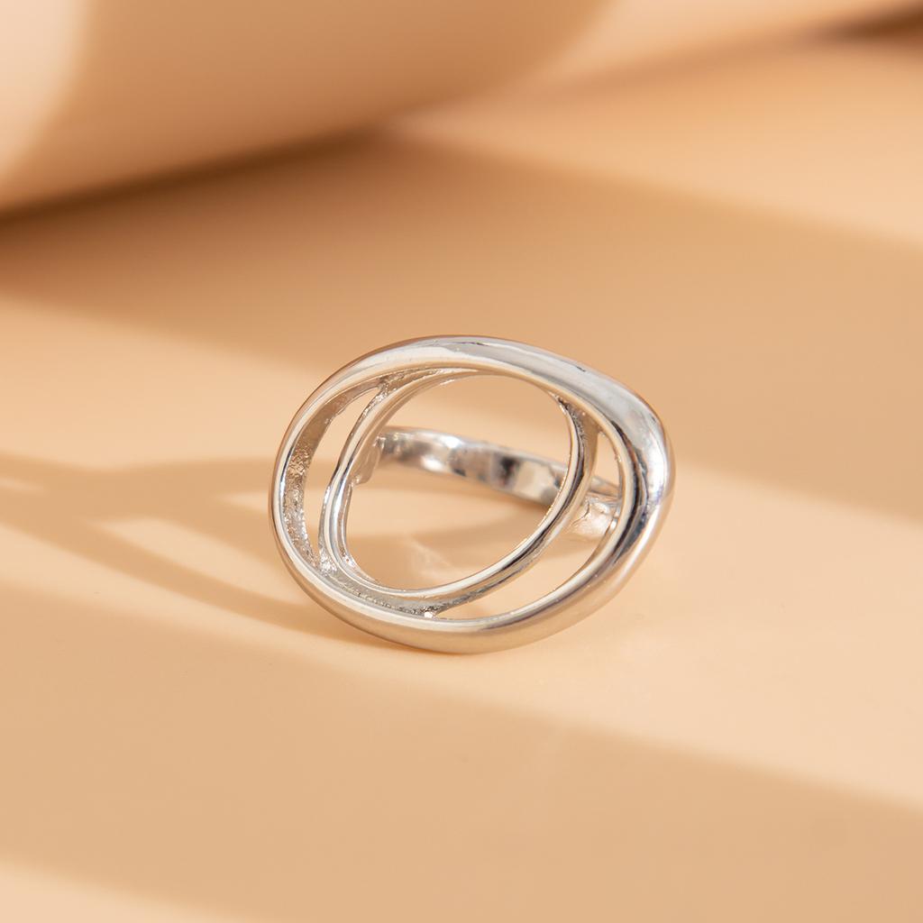 Модное полое кольцо из сплава Sense, простые нерегулярные двойные кольца, набор металлических колец Cold Ins Style, легкое роскошное женское кольцо Sense Commuter