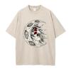 Hot Anime Demon Slayer Kokushibo Printed Tshirt Men Oversized Casual T-shirts Vintage Washed Tee Harajuku Male Cotton T Shirt