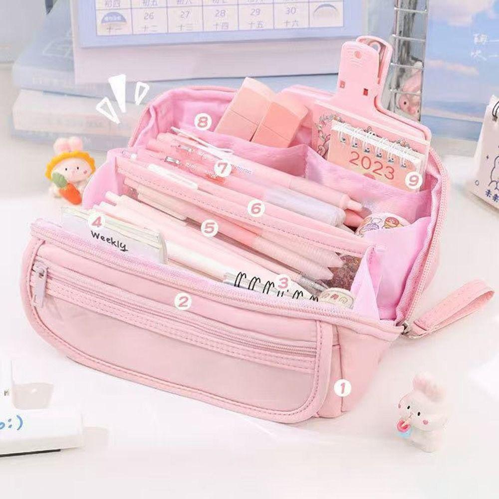 9-Layer Pen Bag Cartoon Stationery Bag New Pencil Case Students