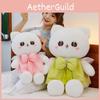 Plush Toy Cat Doll Bow Dress Kitty Stuffed Animal Cartoon Home Gift Ornament