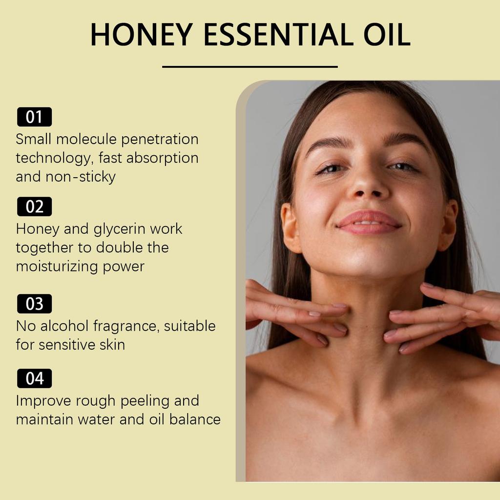 Honey Serum Oil Moisturizing Serum Oil Delicate Skin Texture Whole Body Moisturizing Care Oil Improves Dryness,30ml