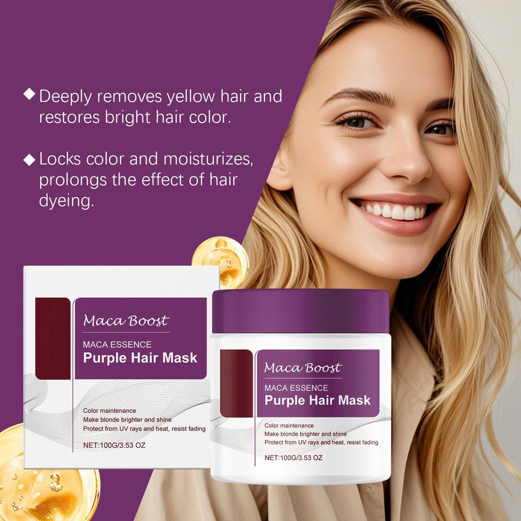 Nourishing Purple Hair Mask, Hair Nutrition And Repairing Moisturizing Hair Care