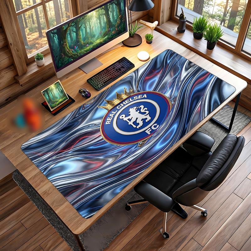 Большой игровой коврик для мыши Chelsea FC с принтом, нескользящий, из мягкой резины, для офисного стола, ноутбука, компьютера, Декор