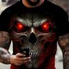 Men's Horror Skull Print T-Shirt 3D Print Vintage O-Neck Short Sleeve Fashion Oversized T-Shirts Men's Summer Street Clothing