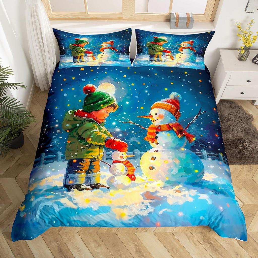 Christmas-themed Down Comforter Set Bedding Set 3-piece Duvet Cover Set