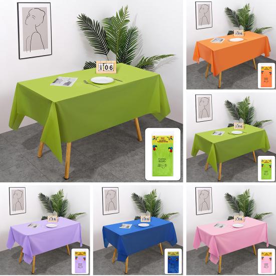 Одноразовая скатерть из полиэтилена, плотная прямоугольная скатерть, простая в использовании, однотонная