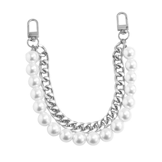 Ручки для сумок со сменными цепочками и зажимами, двухслойная искусственная жемчужина, толстая цепочка, декоративный ремень для сумки через плечо, съемная цепочка для сумок своими руками