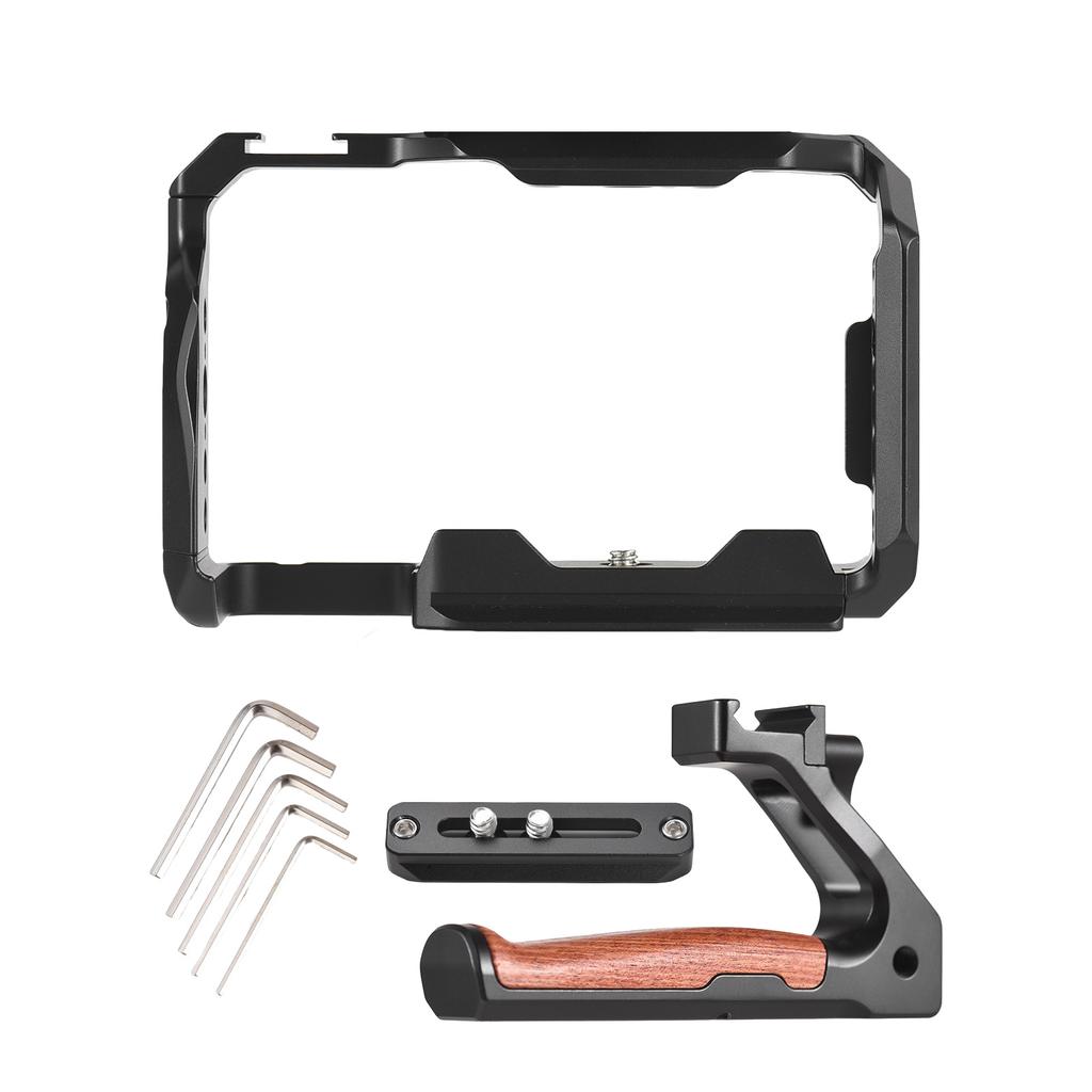 Camera Cage with Top Handle Aluminum Alloy Camera Video Cage with Cold Shoe Mount Numerous 1/4 Inch
